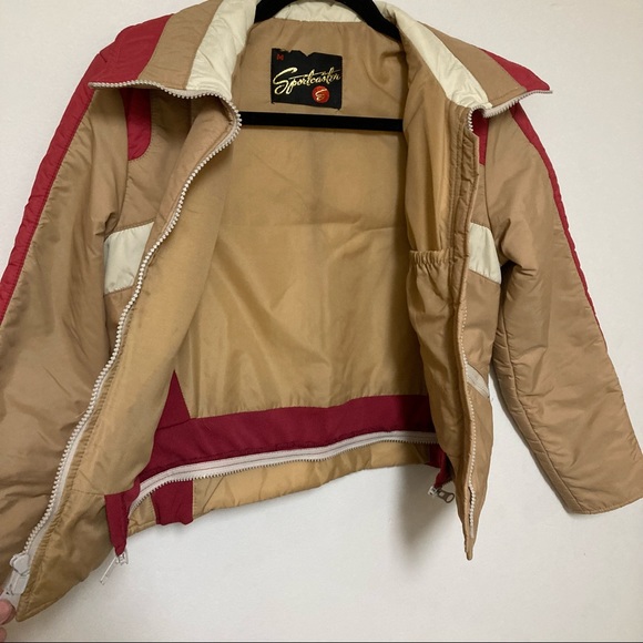 Sold ~~~Vintage 1970’s sportscaster ski snowsuit set jacket & bib detachable XS - Picture 13 of 16